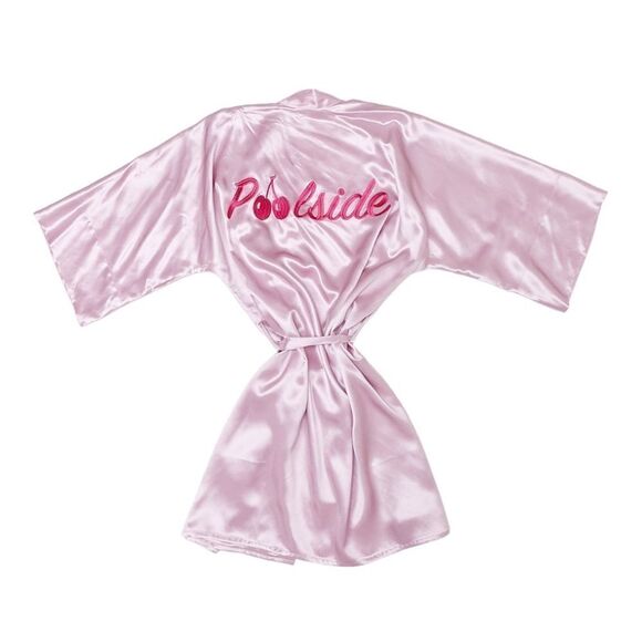 RARE NWOT SLIP Pink Silk Short Robe - Picture 2 of 4